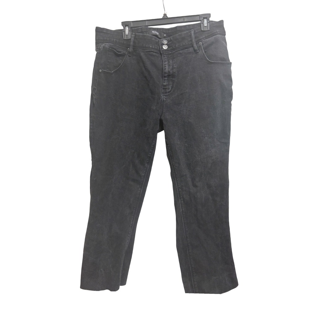 Hudson Beth Baby Bootcut Flap Pocket Black Jeans Mid Rise Stretch 16